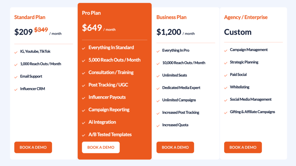 influencehero pricing plans