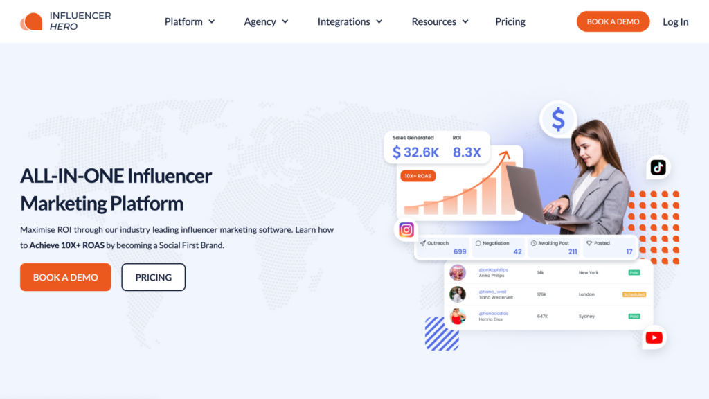 influencehero website overview