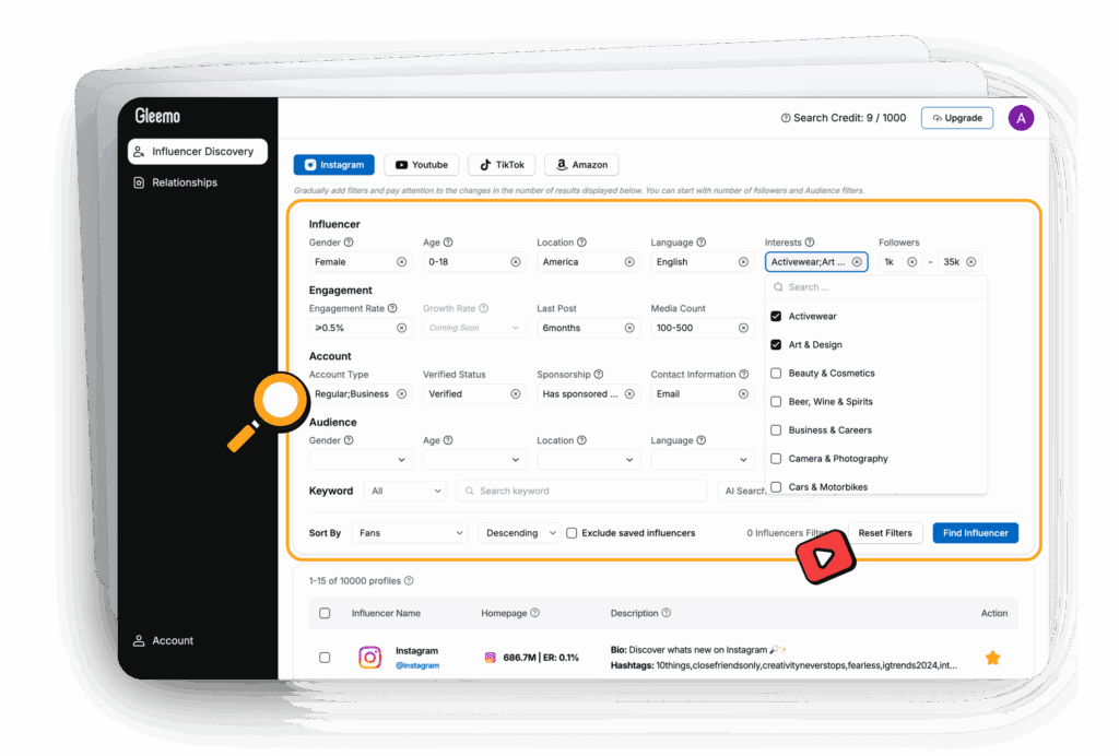 influencer discovery tool