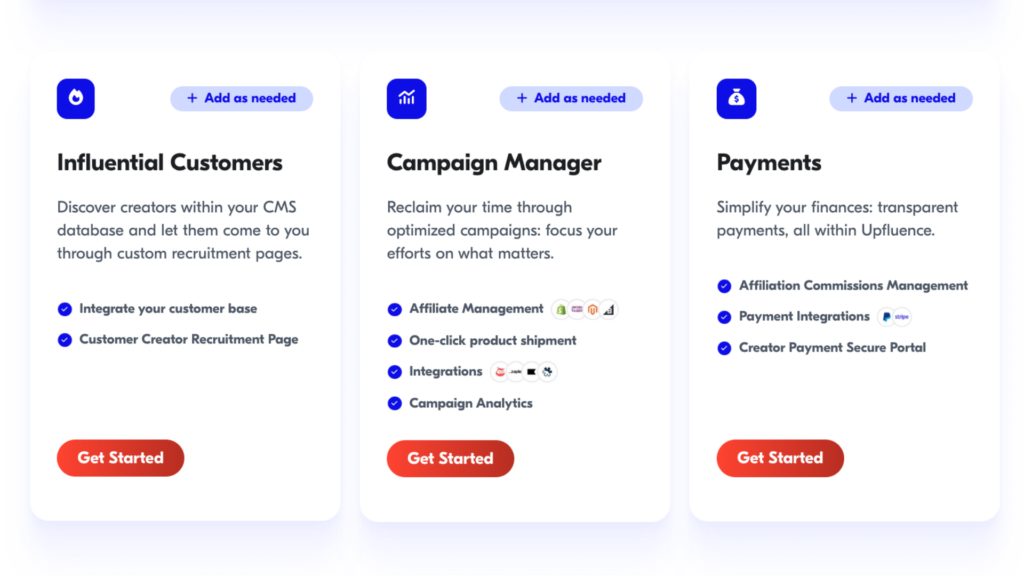 upfluence pricing plans