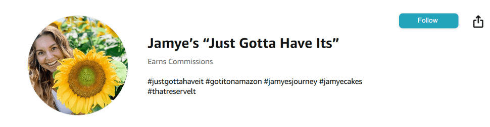 Amazon Influencer Jamye Hunter Profile image of Amazon influencer Jamye Hunter