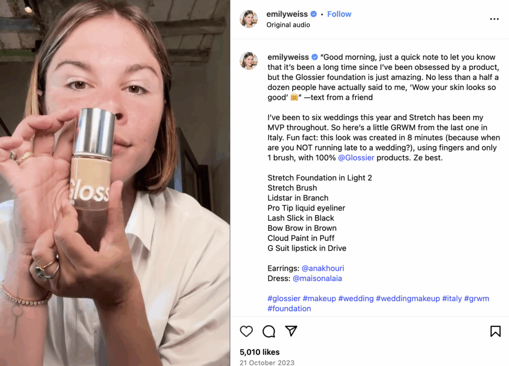 Glossier and Emily Weiss